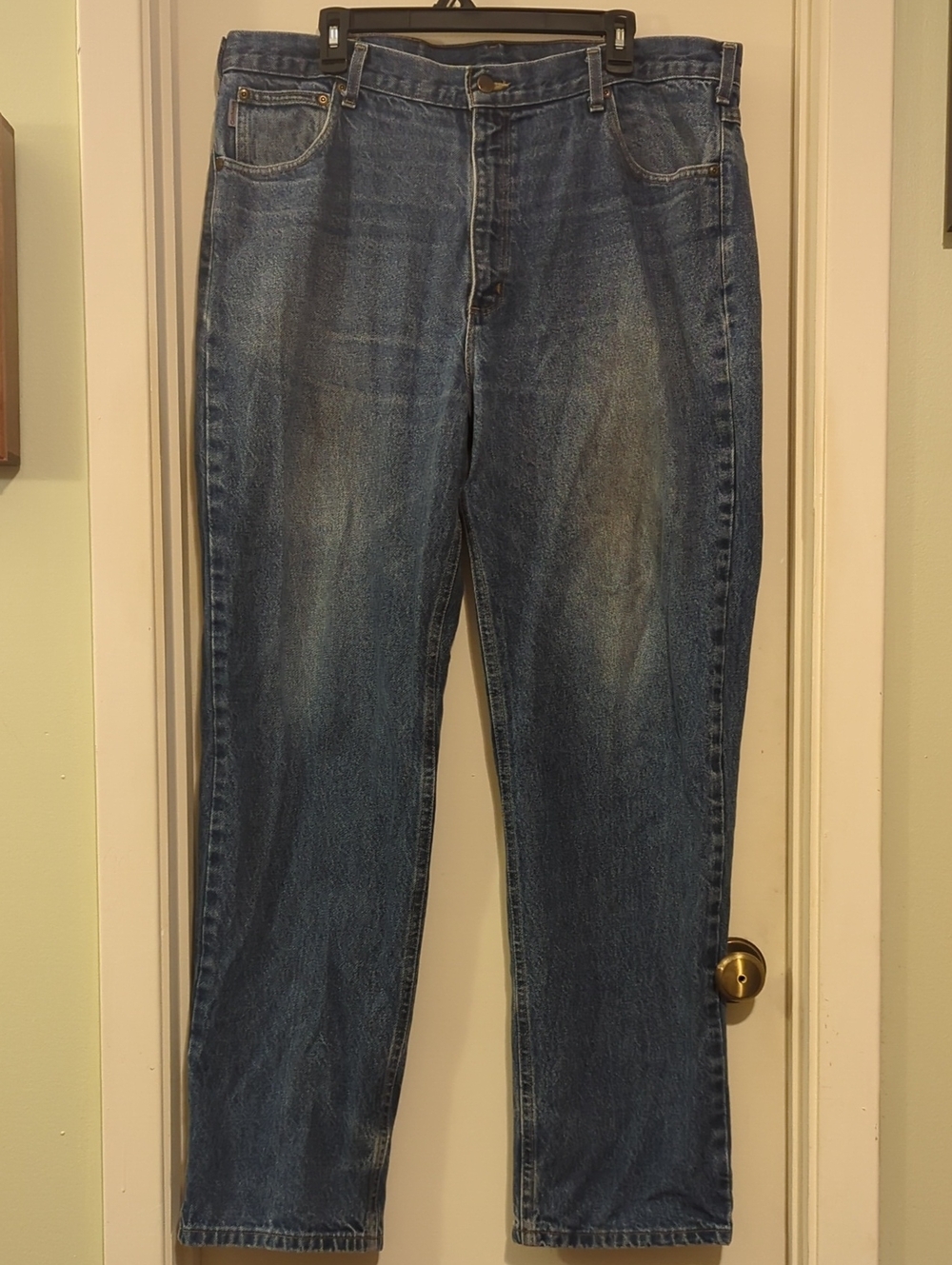 Carhartt Light Blue Denim Jeans with Red Logo Tab